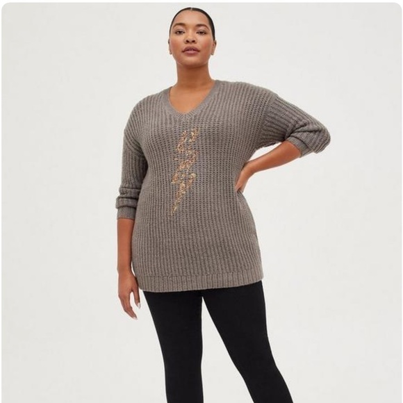 Torrid Chunky Pullover Tunic Length Sweater Sz 1X - Picture 2 of 9